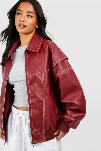 Veste bomber en cuir Lara – Style et confort ultime